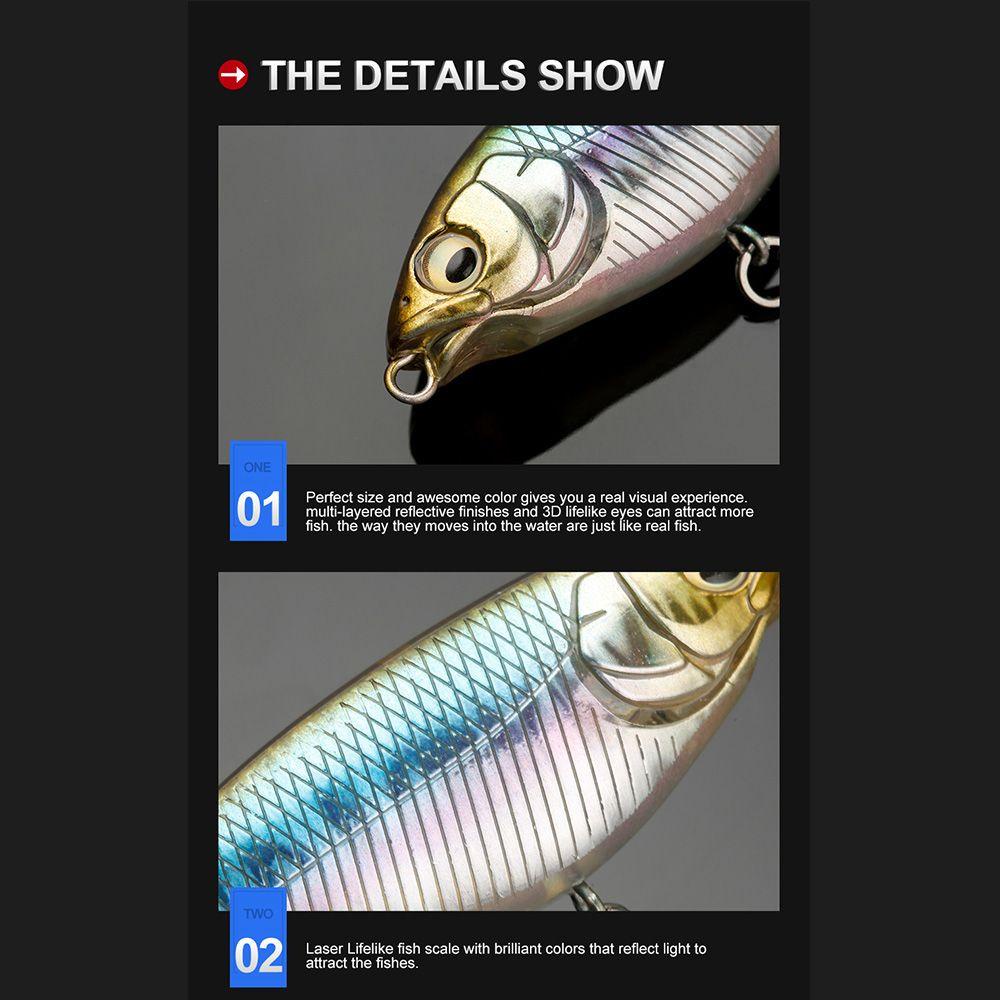 MYRONGVN Mồi Câu Cá Giả 2 Khúc Có Móc 5.8g 10.5g