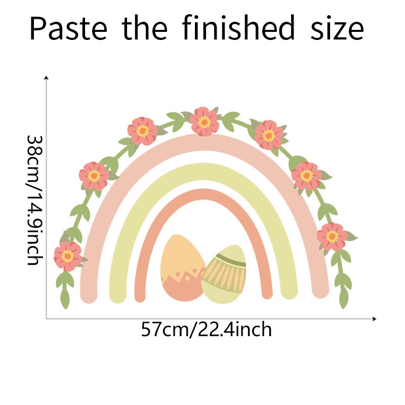Nhãn dán tường trang trí phòng bé hình cầu vồng / hoa / ngôi sao / hoạt hình xinh xắn