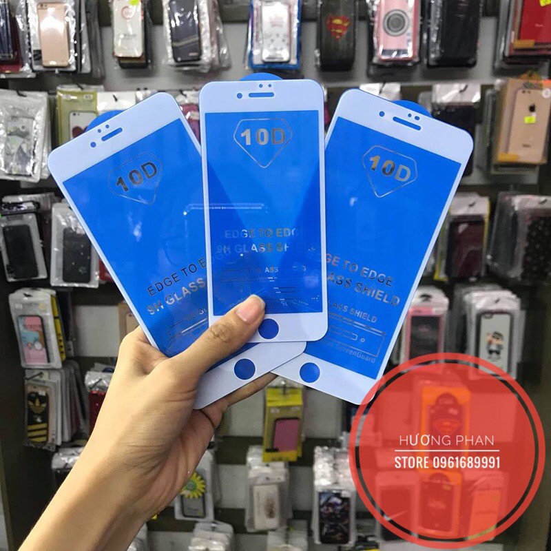 Kính Cường Lực Full Màn Hình 10D Cho iPhone 6 7 8 X XS 11 /11pro max siêu cưng chống bám vân tay tặng khăn lau