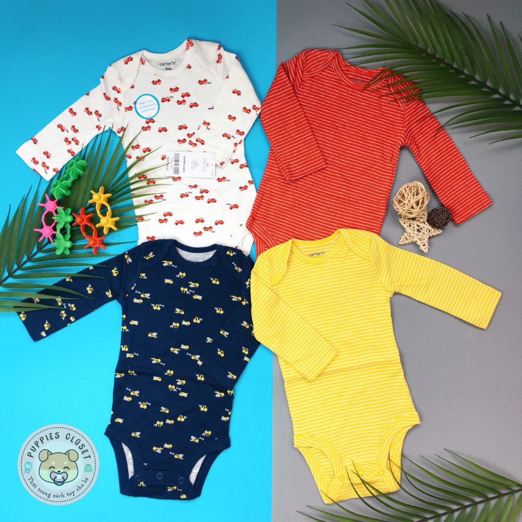 Set 4 bộ body cài đũng dài tay Original Carter's