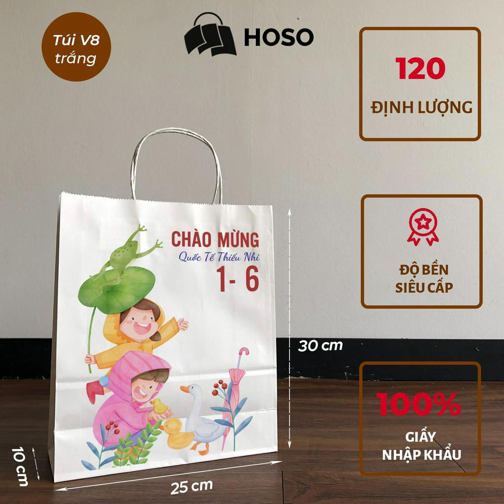 Túi giấy kraft in sẵn đựng quà cho trẻ em, túi giấy đựng quà