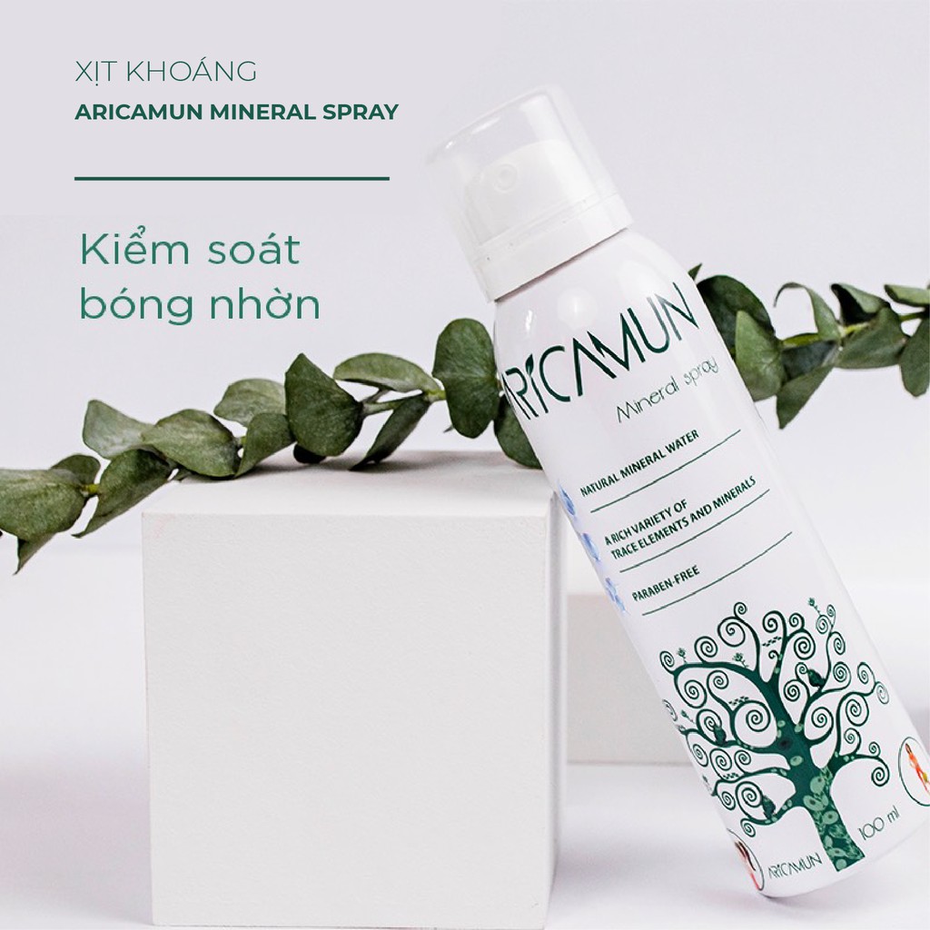 Xịt Khoáng Cấp ẩm Kiểm Soát Nhờn Mụn Aricamun Mineral Spray 100 ml