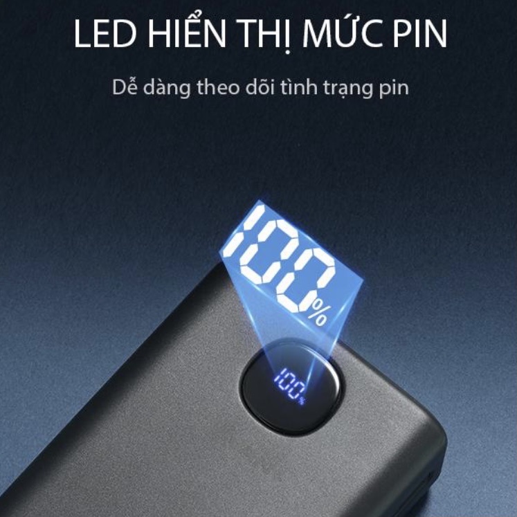 Cục pin sạc dự phòng tương thích Iphone Samsung Xiaomi Oppo, dung lượng 30000mah - 50000mah chính hãng Vivan B40 BenZ St