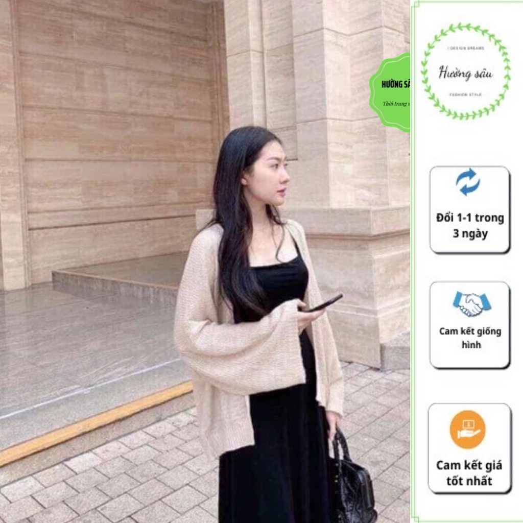 Áo Khoác Len Mỏng, Áo Khoác Cadigan Nữ Dáng Ngắn