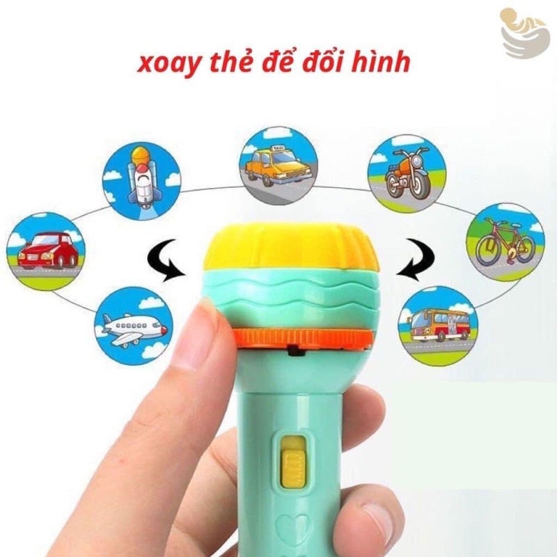 Đèn pin chiếu hình cho bé - gồm 80 hình đa chủ đề thú vị cho bé