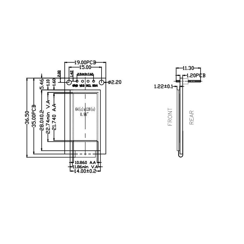 Mô Đun Màn Hình Oled 0.96 Inch Kích thước 64x128 Cho Arduino