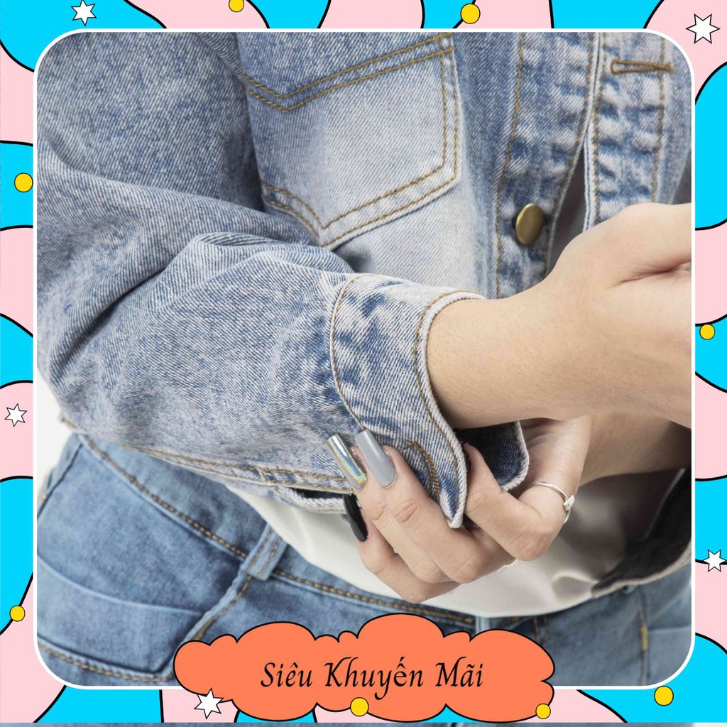Áo khoác Jean Nữ xẻ sau, áo khoác bò cá tính cho Nữ sj183okez9