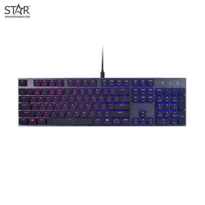 Bàn Phím Cơ CoolerMaster SK650 CherryMX RGB Low Profile RedSwitch SK650GKLR1US