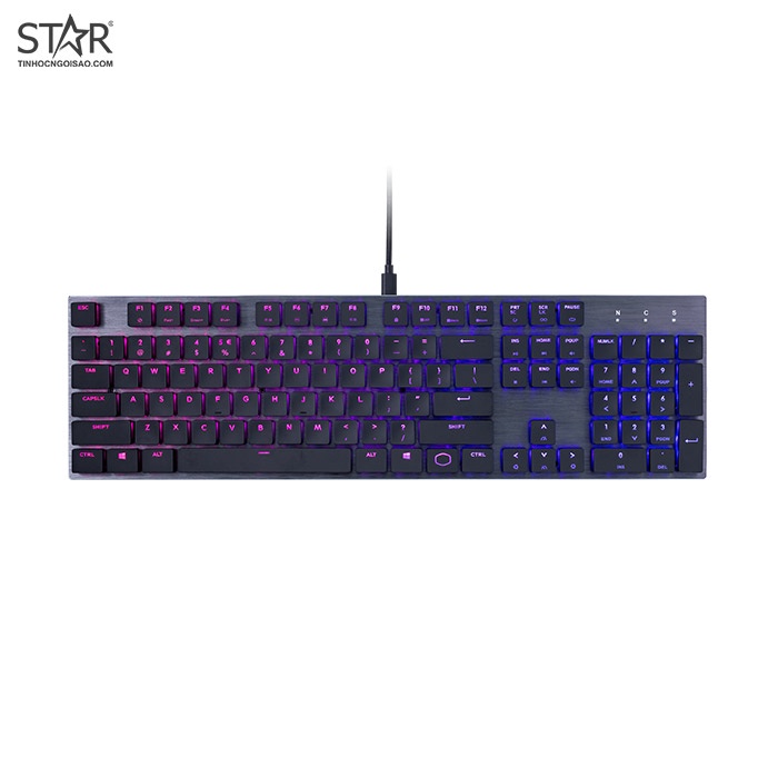 Bàn Phím Cơ CoolerMaster SK650 CherryMX RGB Low Profile RedSwitch (Đen)SK650GKLR1US