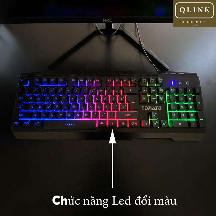 Bàn phím cơ giá rẻ LED TOMATO Gaming RGB máy tính bàn có dây LUVIBA S220