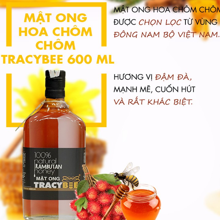 Mật Ong Tracybee 100% Natural Rambutan Honey 600ml - Coastlinecare Pharmacy