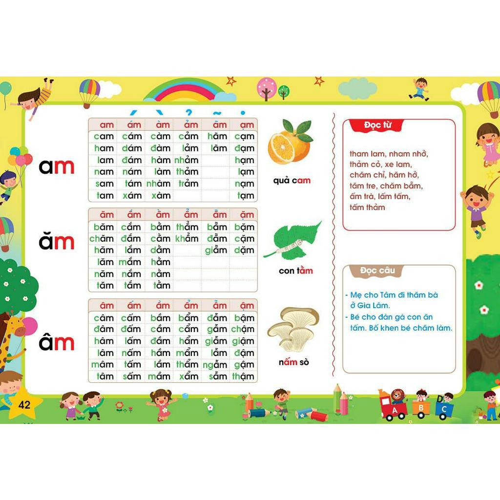 Sách - Tập Đánh Vần Tiếng Việt theo sơ đồ tư duy - Phiên bản mới nhất cho bé 4-6 tuổi
