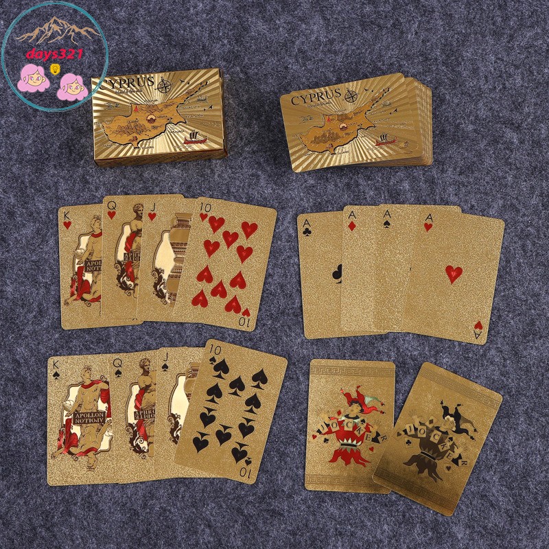 Bộ bài tây nhựa cứng cute mini đẹp mạ vàng , tú lơ khơ hình 100 euro mang nhiều tài lộc,may mắn