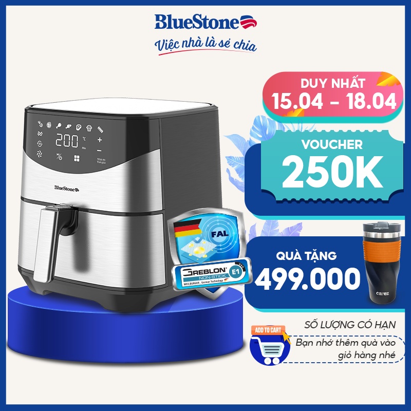 Nồi chiên không dầu điện tử 5.5L BlueStone AFB-5880