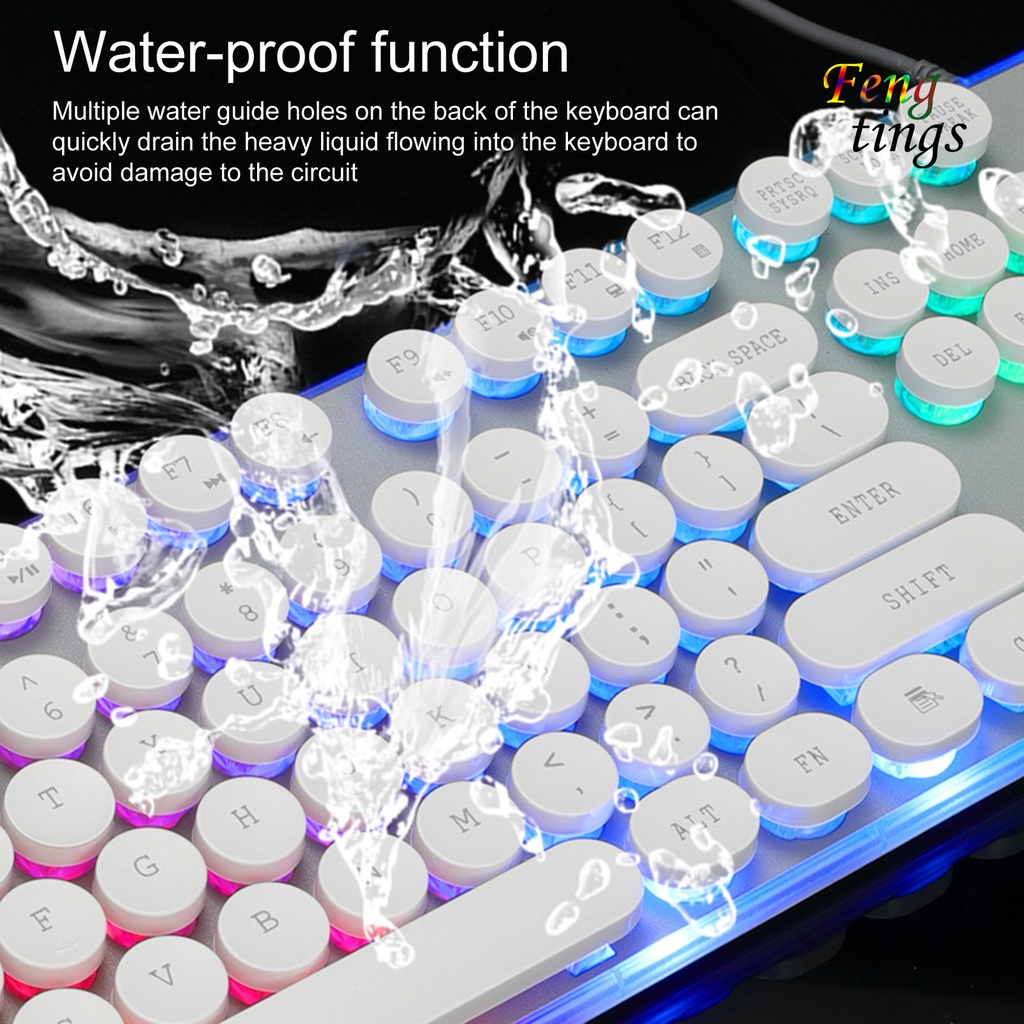 Bàn Phím Chơi Game G102 104 Phím Có Đèn Nền Dạ Quang Chống Thấm Nước Kết Nối Usb 2.0