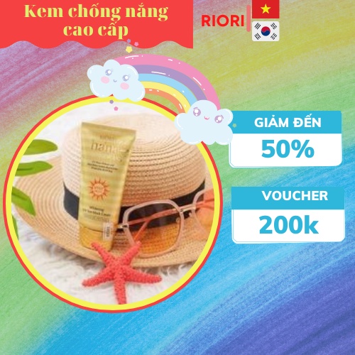 Kem chống nắng cho da mặt RIORI, KEM CHỐNG NẮNG WHITENING UV SUNBLOCK CREAM 50G