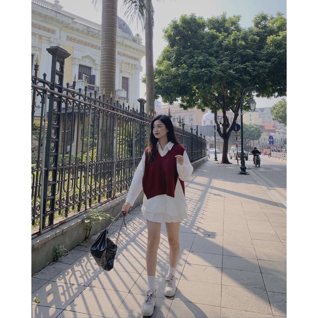 sét đồ nữ cá tính, sét áo sơ mi trắng nữ áo gile croptop chuẩn style trend có thể mix chung hoặc tách rời Diểm Shop | BigBuy360 - bigbuy360.vn