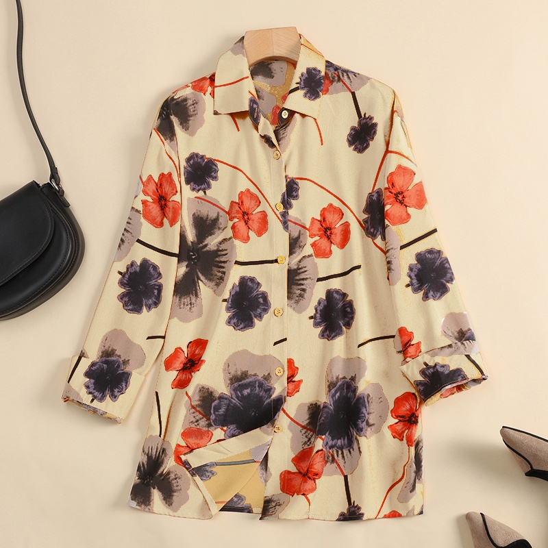 ZANZEA Áo Sơ Mi Dài Tay In Họa Tiết Thời Trang Hàn Quốc Cho Nữ