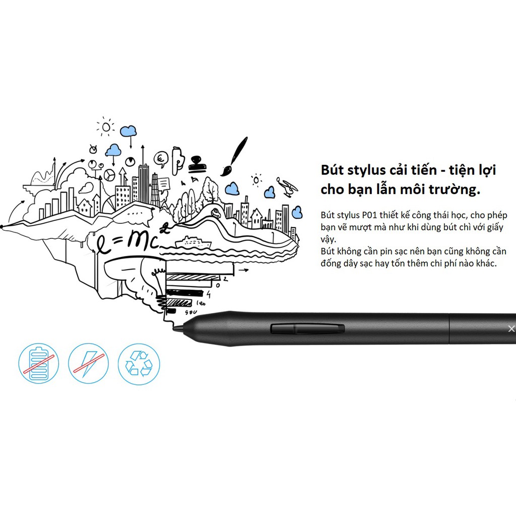 Bảng Vẽ Điện Tử XP-Pen Star 03 v2 12inch Lực Nhấn 8192 Mức Kèm Bút Stylus Không Sạc