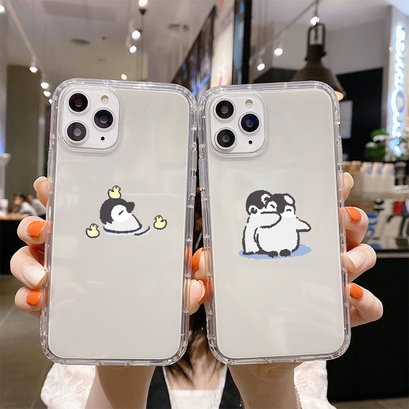Ốp Điện Thoại Dẻo Họa Tiết Hoạt Hình Vịt & Chim Cánh Cụt Cho iPhone13 / 12 / 11promax / 6s / 7 / 8plus / xr / xs
