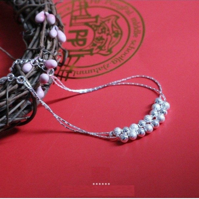 Lắc chân dây bi đôi S925 xinh xắn Hàn Quốc BM88 | BigBuy360 - bigbuy360.vn