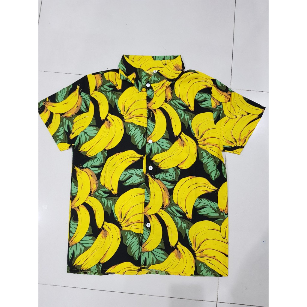 (chất kate thái 1 - kho HCM) áo sơ mi chàng đi biển, team - bộ hoa quả, trái cây big size- chuyên sỉ lẻ - nhuhuyen shop