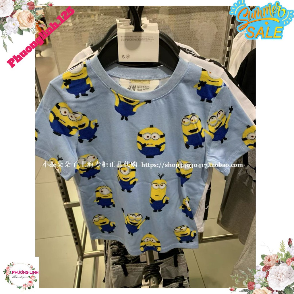 SET 2 ÁO PHÔNG BÉ MINION XANH TRẮNG