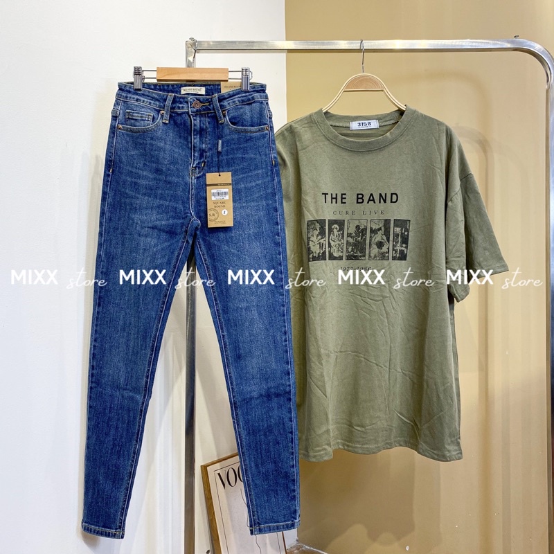 Quần Jean Nữ Skinny SQUARE trơn lưng cao chất dày dặn co giãn thoải mái phom ôm tôn dáng giữ phom tốt