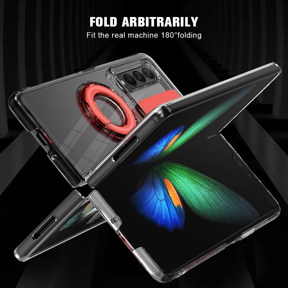 Ốp Điện Thoại Silicon Trong Suốt Kèm Giá Đỡ Nhẫn Cho Samsung Galaxy Z Flip 4 3