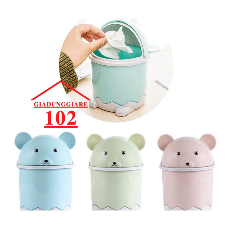 Thùng rác mini để bàn hình gấu dễ thương