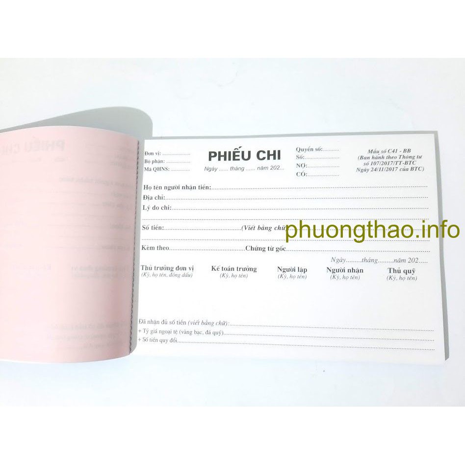 [Mã LIFEXANH03 giảm 10% đơn 500K] Phiếu thu, Phiếu chi - Giấy carbon đẹp ( 2 liên, 3 liên - A5 )