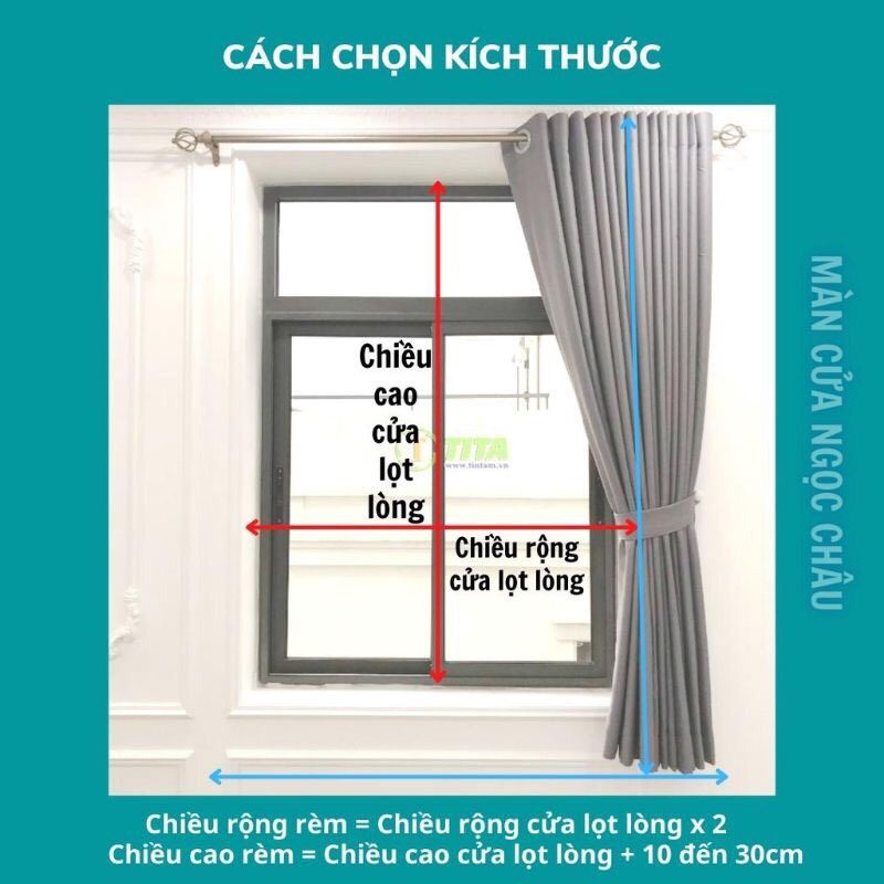 Rèm cửa sổ chuyên chống nắng, Chọn màu ghi chú khi đặt hàng, Vải Trang Trí Decor Phòng - MÀN CỬA NGỌC CHÂU