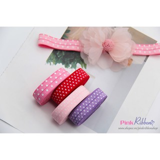 *(Set 2m) Thun nhũ chấm bi làm băng đô và phụ kiện trang trí may mặc, handmade, diy