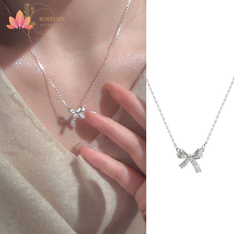 Vòng cổ Mặt Nơ Đính Đá Lấp Lánh Thời Trang Hàn Quốc JP5