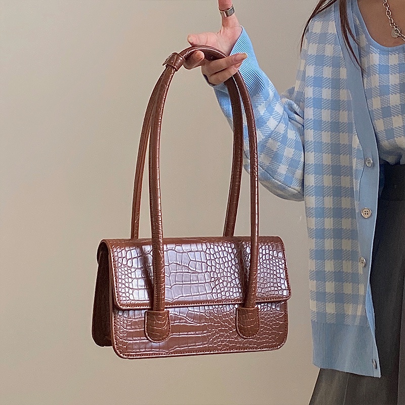 Túi Đeo Vai Dáng Vuông Nhỏ Giả Da Cá Sấu Thời Trang Cao Cấp Cho Nữ 2021