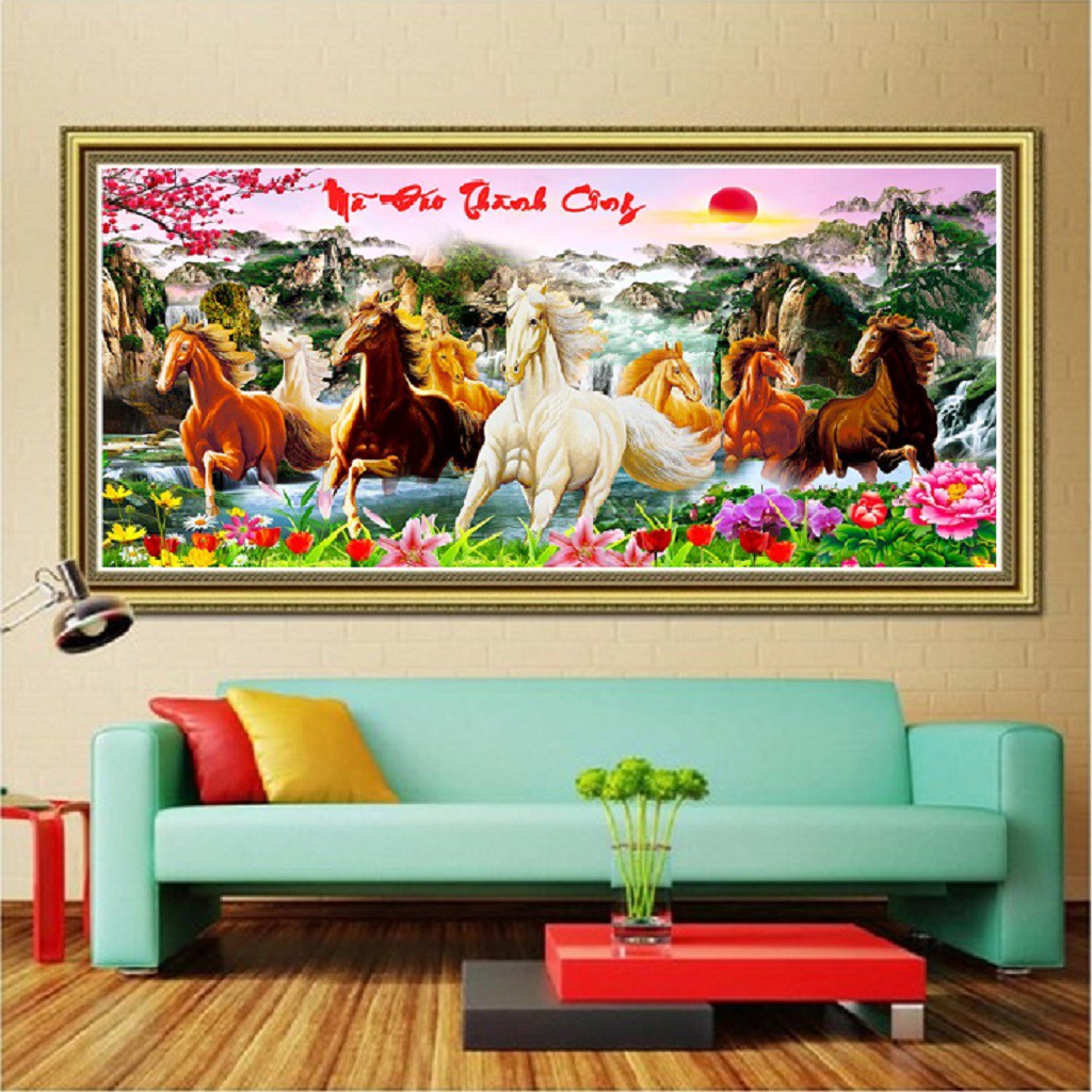 Tranh đính đá Mã đáo thành công VS228 KT:140*66cm