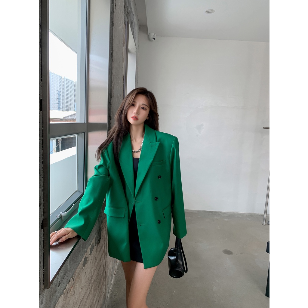 Áo khoác dáng rộng phong cách phương Tây thời trang mùa thu retro phong cách Hàn Pháp ấn tượng