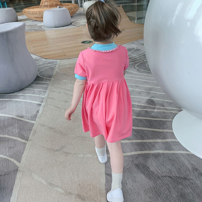 Đầm Cổ Bẻ Thiết Kế Ngọt Ngào Thời Trang Mùa Hè Cho Bé Gái