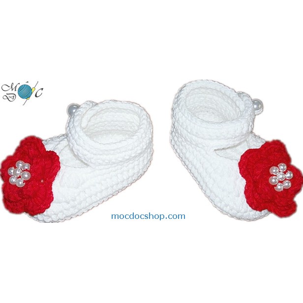 Giày len hoa nhỏ cho bé gái 0-12 tháng