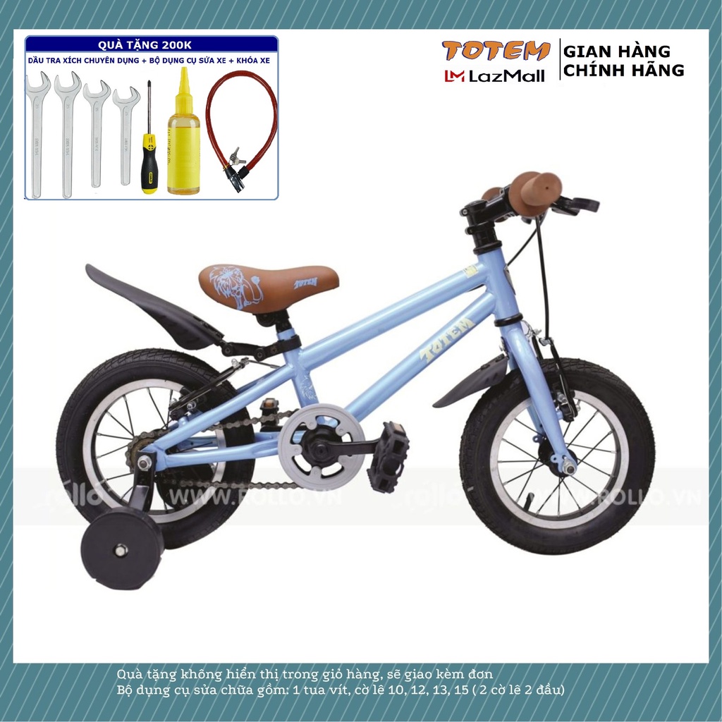 (Chính Hãng) XE ĐẠP TRẺ EM TOTEM Cho Bé 2-4 Tuổi 12 inch