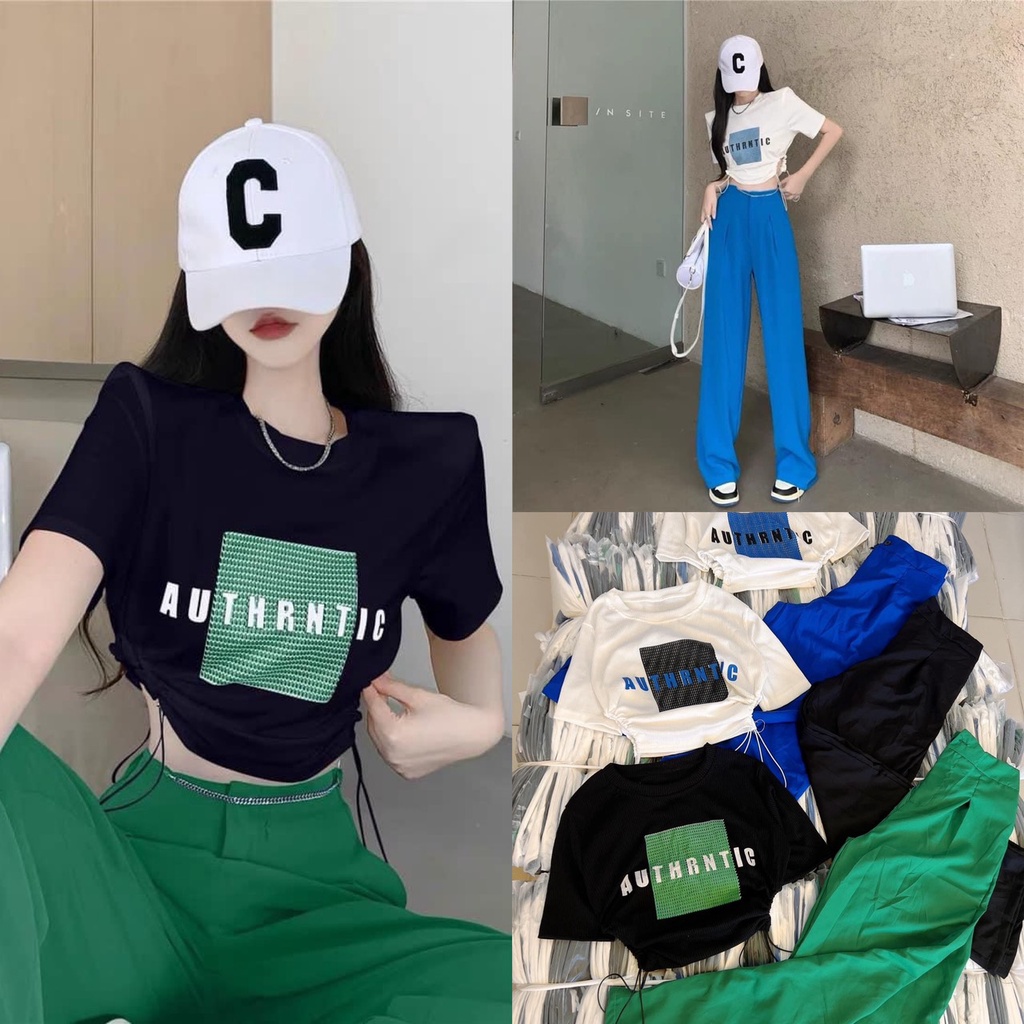 Set bộ thời trang,set áo kiểu Crop top.quần ông leo, hàng thết kê,hình ảnh thật