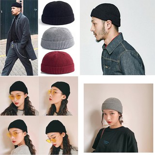 Mũ dệt kim màu trơn đơn giản thời trang đường phố Hàn Quốc thời trang cho nam và nữ