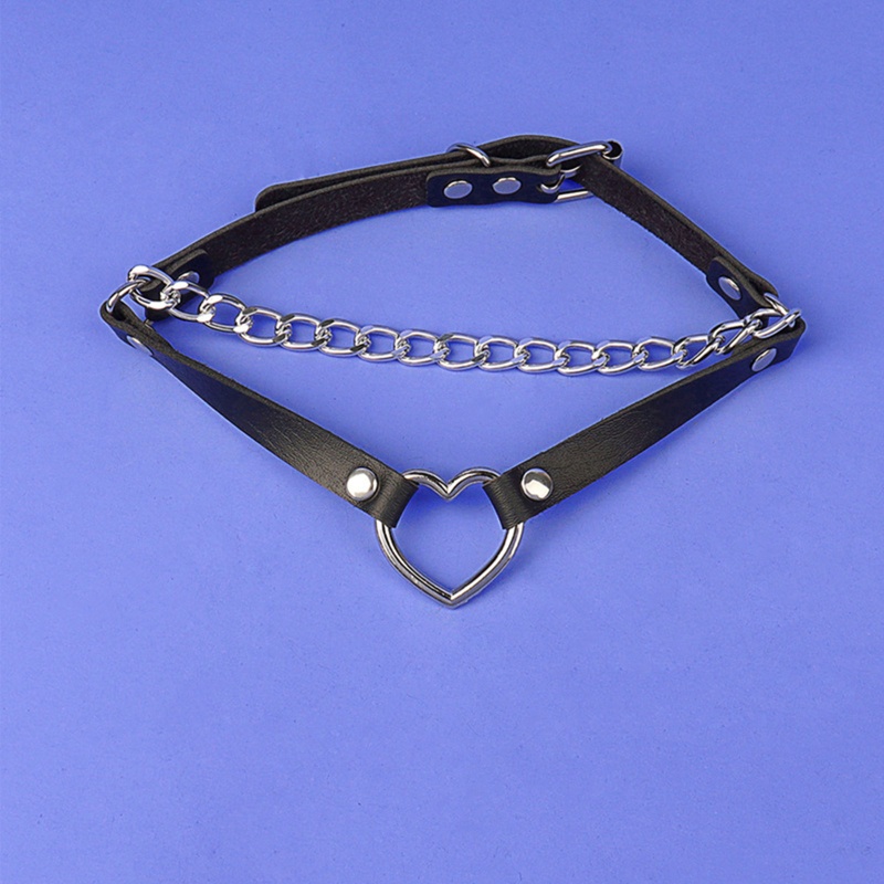 Vòng Cổ Choker Da Pu Mặt Trái Tim Phong Cách Punk Gothic Punk Cá Tính Dành Cho Nam Và Nữ YOUYO