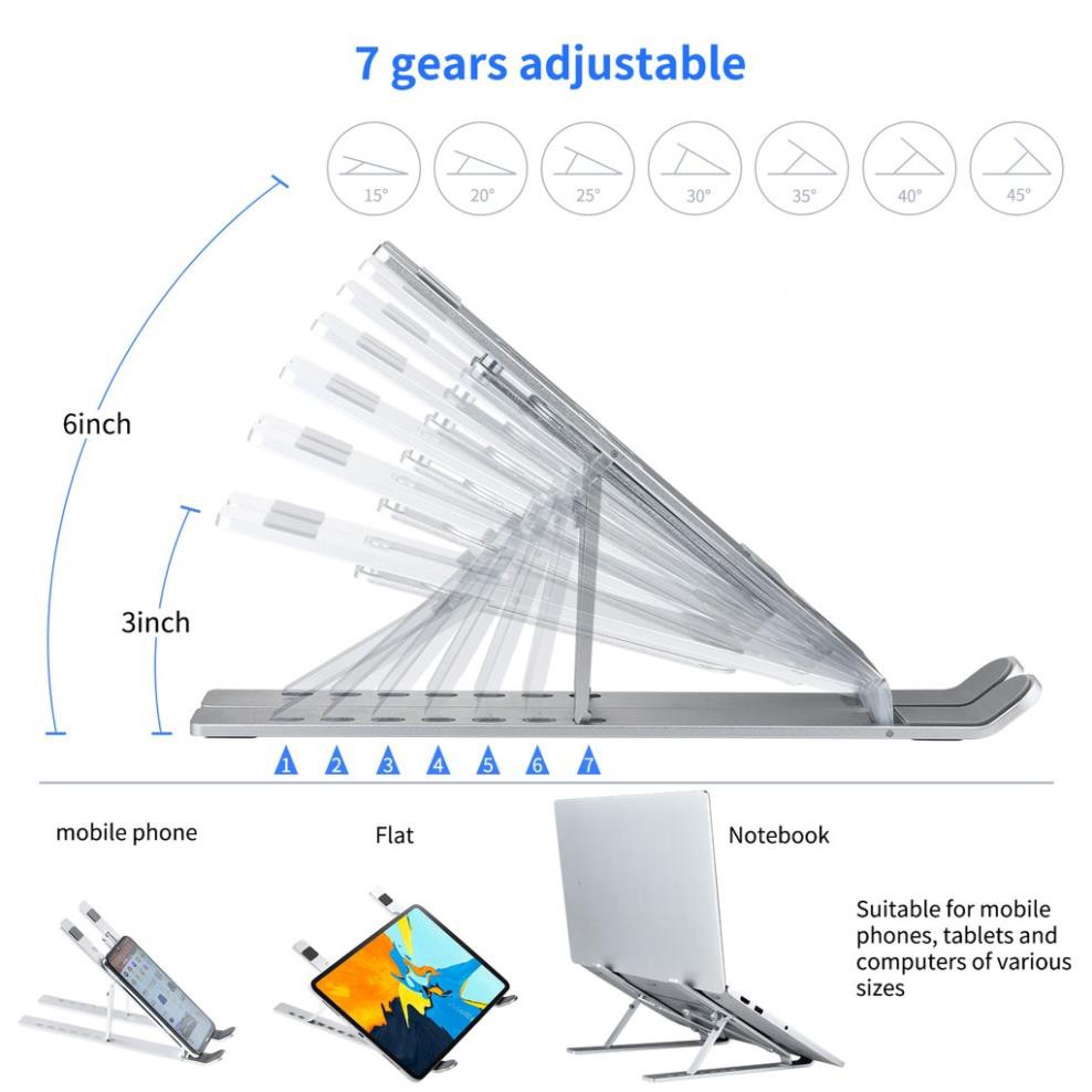 Giá đỡ Laptop - giá kê Laptop MacBook bằng nhựa có thể gấp gọn và điều chỉnh độ cao theo nhu cầu sử dụng Laptop Stand