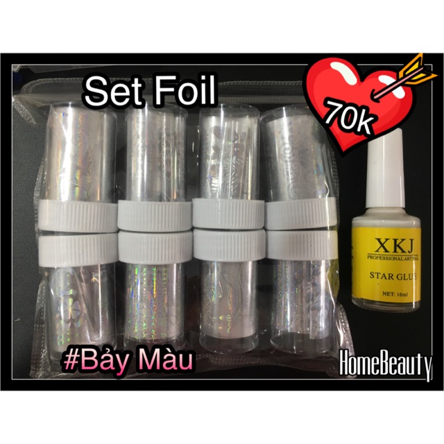 Set FOIL Bảy Màu + Keo Dán