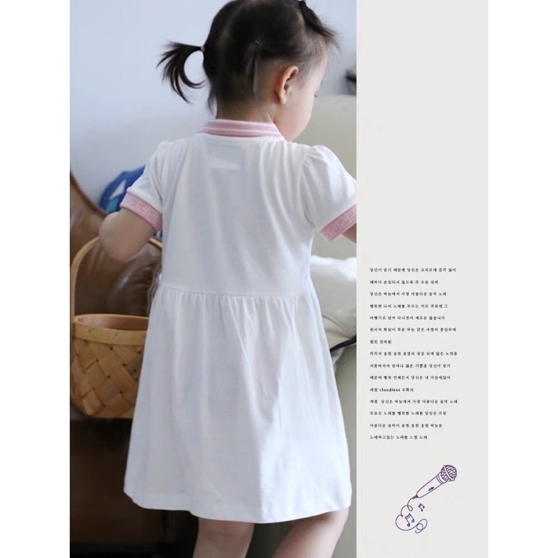 Váy cộc tay bé gái mùa hè Little Maven hàng hãng cao cấp váy xòe có cổ thêu họa tiết sang trọng đủ size 2-7T