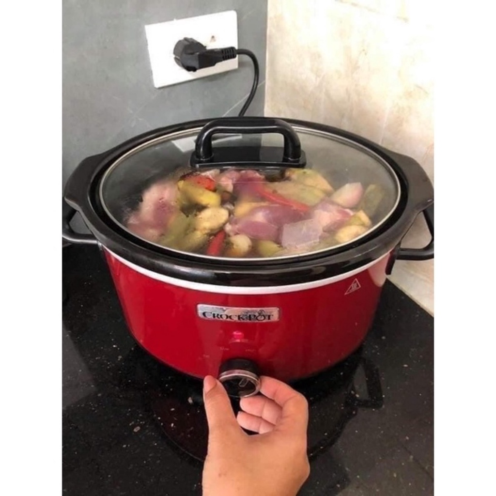 Nồi nấu chậm CROCK POT đỏ 3.5L - Nồi hầm chậm