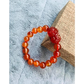 Vòng tay tỳ hưu đá mã não đỏ 10ly