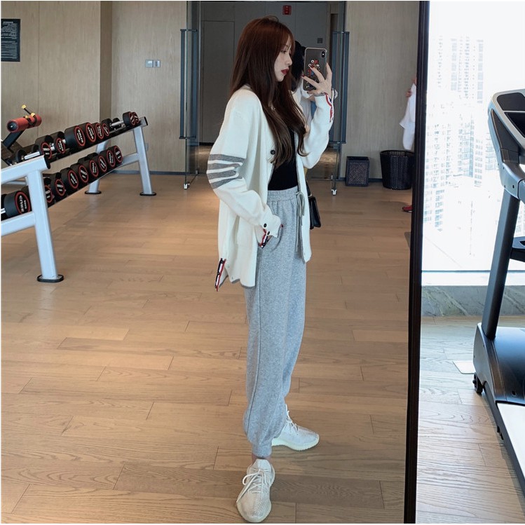 Áo Khoác Cardigan Dệt Kim Kẻ Sọc Phong Cách Hàn Quốc Cho Nữ | BigBuy360 - bigbuy360.vn