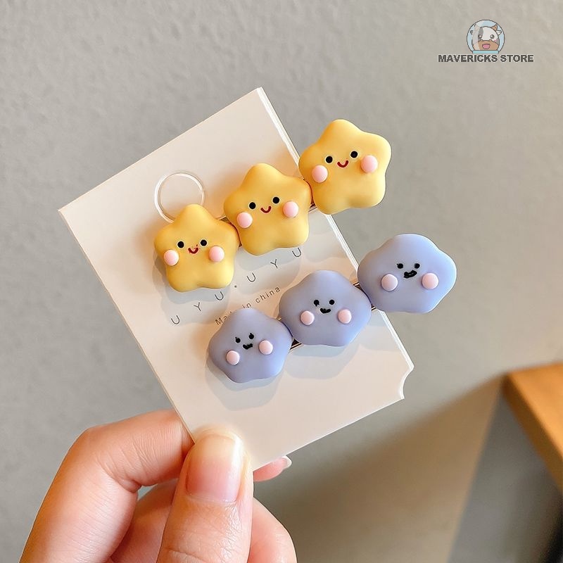Dễ Thương Kẹp Tóc Hình Đám Mây Và Ngôi Sao Hoạt Hình Phong Cách Nhật Bản Cho Nữ
